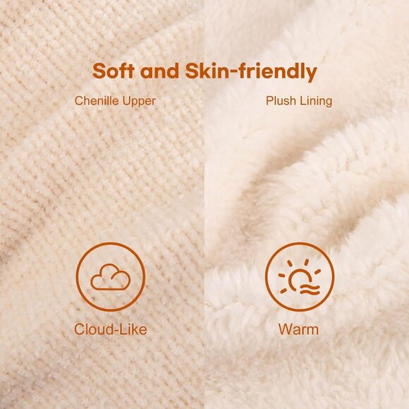 Women's Cream Cozy Winter Warm Knit Memory Foam Non Slip Slipper Bootie Shoes - Picture 3 of 6